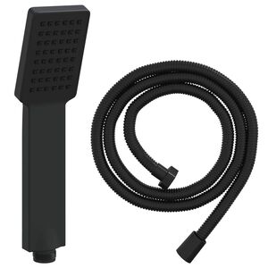 vidaXL Du&scaron;o galvutės rinkinys Juoda 150 cm Nerūdijantis plienas