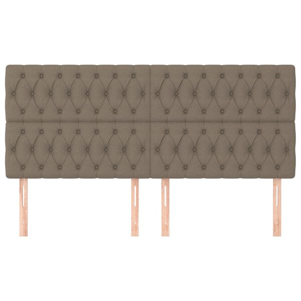 vidaXL Galvūgalis, rusvai pilkos spalvos, 200x7x118/128 cm, audinys