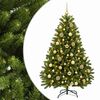 vidaXL Dirbtinė &scaron;viesiai žalia Kalėdų eglė su žaisliuku 120 cm 150 LED