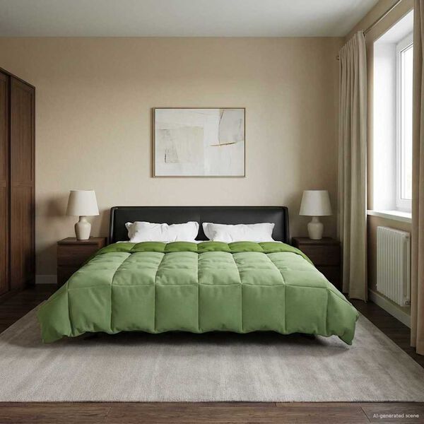 vidaXL Vasaros antklodė Tik&scaron;tas Žalia 220 x 260 cm Mikropluo&scaron;tas