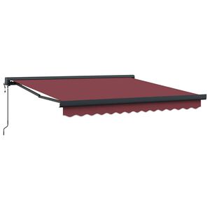 vidaXL Automatinė i&scaron;traukiama markizė, bordo spalvos, 300x250cm