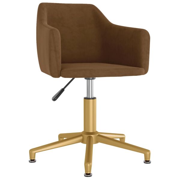 vidaXL Pasukamos valgomojo kėdės, 6vnt., rudos spalvos, aksomas