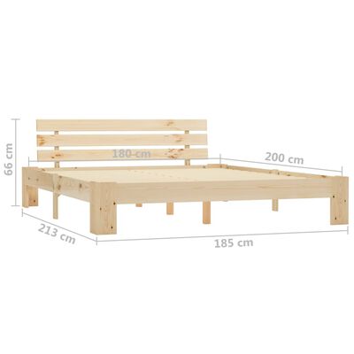 vidaXL Lovos rėmas, 180x200 cm, pušies medienos masyvas