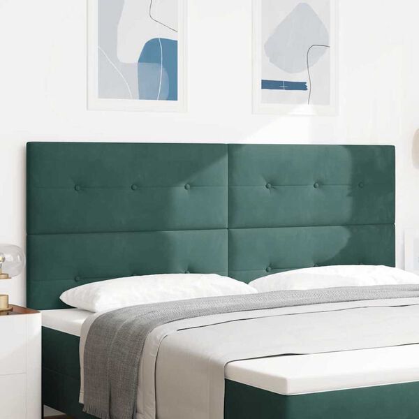 vidaXL Galvūgalis su LED juostelių žibintais Žalia 100 cm Aksomas