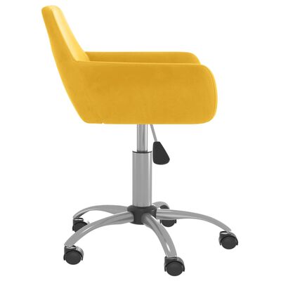vidaXL Pasukamos valgomojo kėdės, 2vnt., geltonos spalvos, aksomas