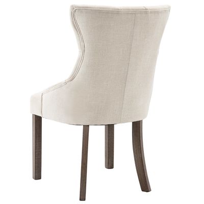 vidaXL Valgomojo kėdės, 4vnt., smėlio spalvos, audinys (2x287945)