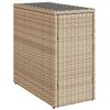 vidaXL Stalas su mediniu stalvir&scaron;iu, smėlio, 58x27,5x55cm, poliratanas