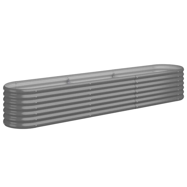 vidaXL Aukštas sodo lovelis, pilkas, 224x40x36cm, cinkuotas plienas