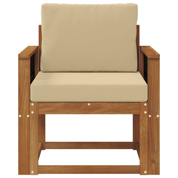 vidaXL Lauko sofa Tvirta akacijos mediena ir poliesteris Natūrali