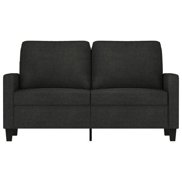 vidaXL Dvivietė sofa, juodos spalvos, 120cm, audinys