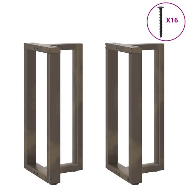 vidaXL Baro stalo kojos, T formos, 2 vnt., juodos, 40x35x(90-91) cm, plienas