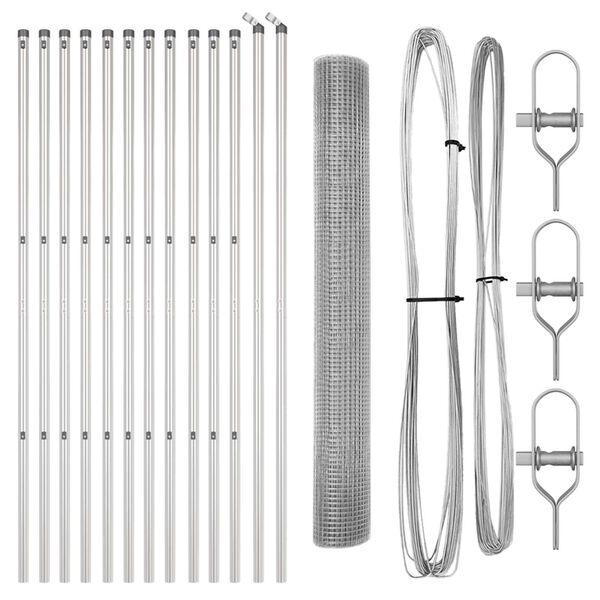 vidaXL Tvorelės stulpas Sidabro 25 x 1,2 m (25 x 25 mm tinklas)