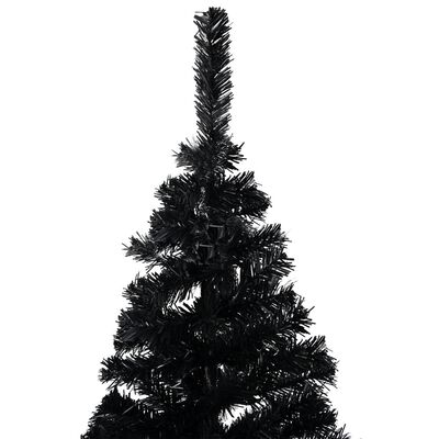 vidaXL Dirbtinė Kalėdų eglutė su žaisliukais, juoda, 150cm, PVC