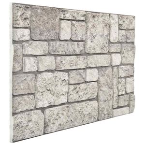 vidaXL Sienų plok&scaron;tės 10 pcs Pilka 100 x 50 cm EPS putos