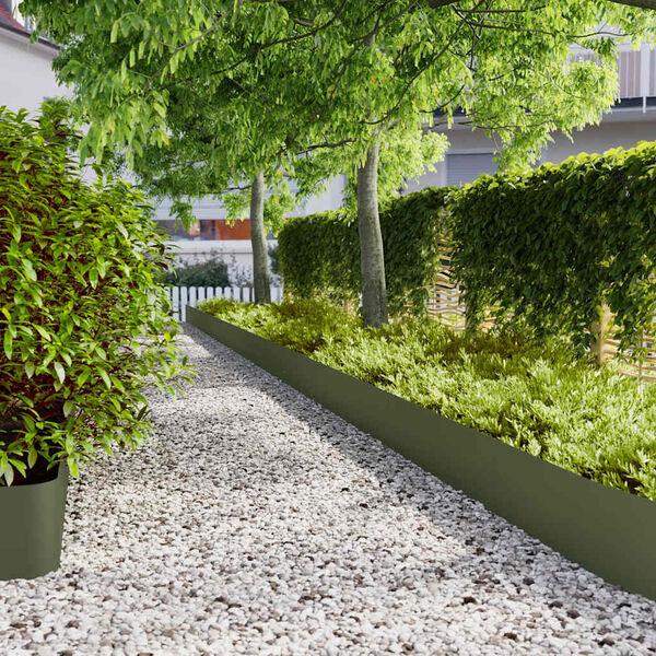 vidaXL vejos apvadai 10 vnt Olive Green šaltai valcuotas plienas