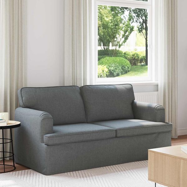 vidaXL Sofa Tamsiai pilka 142 x 80 x 85 cm audinys