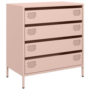 vidaXL &Scaron;oninė spintelė, rožinė, 68x39x73,5cm, &scaron;altai valcuotas plienas