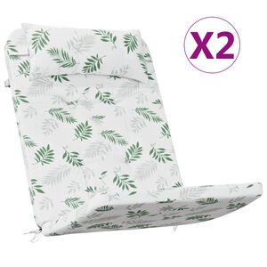 vidaXL Adirondack kėdės pagalvėlės, 2vnt., oksfordo audinys, su lapais