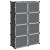 vidaXL Storage Cube Organizer su 8 kubeliais ir durelėmis Black PP