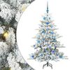 vidaXL Dirbtinė Sulankstoma Kalėdų Eglutė Žalia ir balta 150 cm PVC