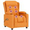 vidaXL Elektrinis masažinis krėslas, tamsiai geltonos spalvos, audinys