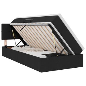 vidaXL Lova su daiktų laikymo vieta ir čiužiniu Juoda 90 x 190 cm