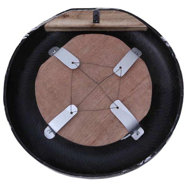 vidaXL Veidrodis, baltos spalvos, 50cm, perdirbta guminė padanga