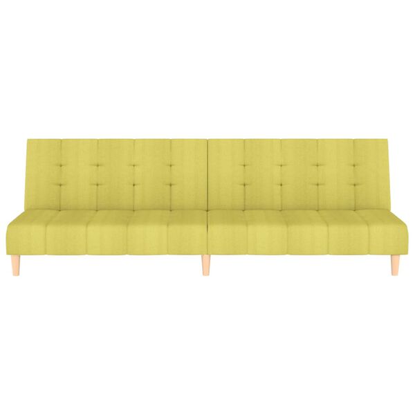 vidaXL Dvivietė sofa-lova, žalios spalvos, audinys