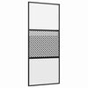 vidaXL Stiklinės durys 90 x 2 x 205 cm Aliuminis Juoda