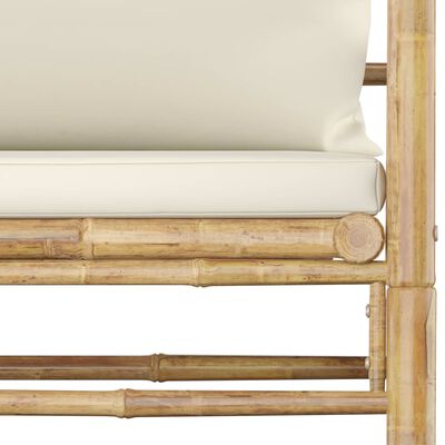 vidaXL Sodo komplektas su kreminėmis pagalvėmis, 12 dalių, bambukas