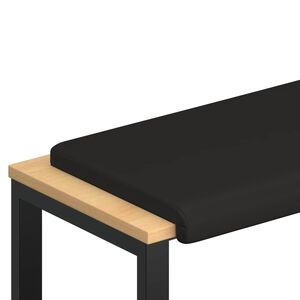 vidaXL Suoliuko pagalvė Dirbtinė oda Juoda Gylis 35 cm