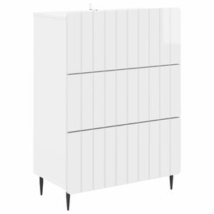 vidaXL Stalčių spintelė Itin blizgi balta 66 x 34,5 x 92 cm
