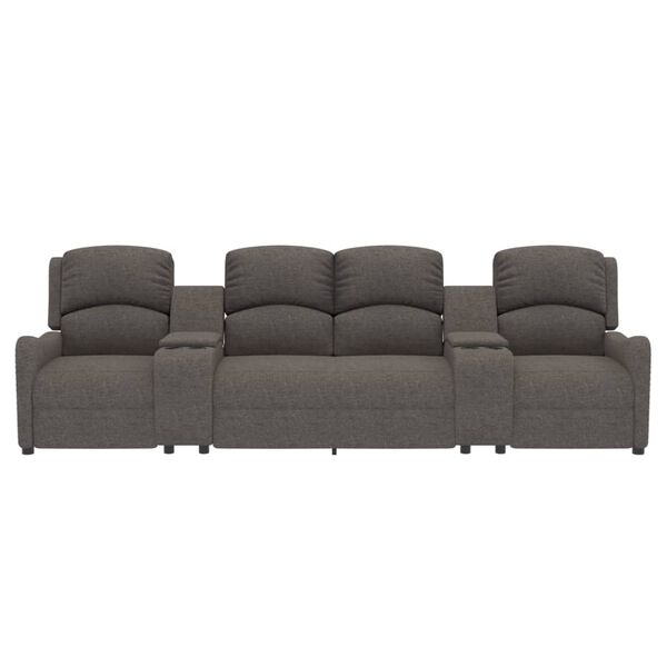 vidaXL Keturvietis atlošiamas masažinis krėslas, pilkas, audinys