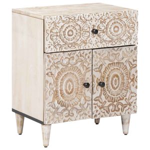 vidaXL Lovos spintelė Balta 50 x 33 x 60 cm Kietas mango medis