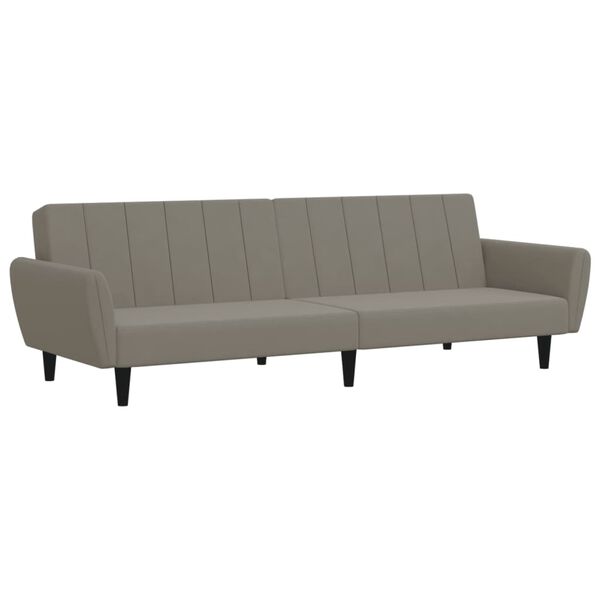 vidaXL Dvivietė sofa-lova, &scaron;viesiai pilkos spalvos, aksomas