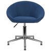 vidaXL Valgomojo kėdės, 6 vnt., mėlynos spalvos, audinys, pasukamos