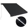 vidaXL Rankiniu būdu i&scaron;traukiama markizė su LED, antracito, 350x250cm