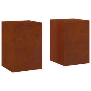 vidaXL Augalų stovas 2 vnt. Rūdijanti 24 x 24 x 35 cm