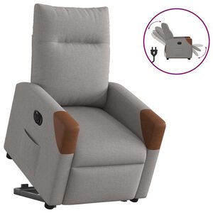 vidaXL Elektrinis atsistojantis atlo&scaron;iamas krėslas, taupe, audinys