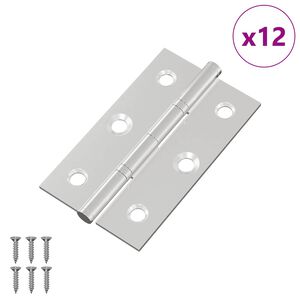 vidaXL Vyrius Paprastas 12 pcs Sidabro 58 x 35 x 1 mm Plienas