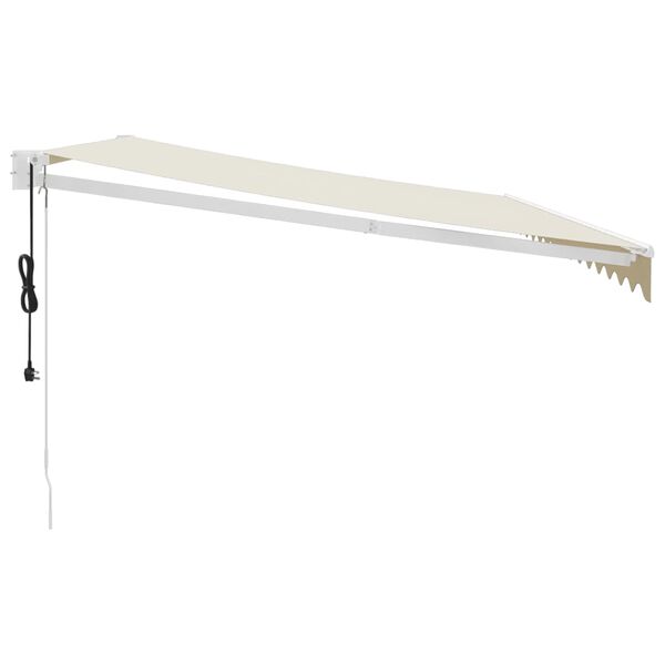 vidaXL Automatinė ištraukiama markizė, kreminės spalvos, 4x3m