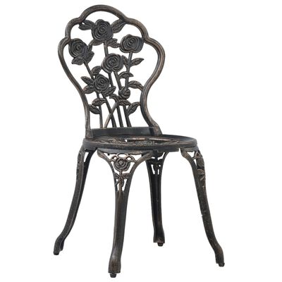 vidaXL Bistro kėdės, 2vnt., bronzinės spalvos, lietas aliuminis