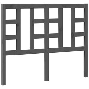 vidaXL Lovos galvūgalis, pilkas, 126x4x100cm, pu&scaron;ies medienos masyvas