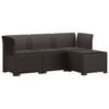 vidaXL 4 Vietų Sodo Sofa su Pagalvėlėmis Ratanų Imitacija PP Ruda
