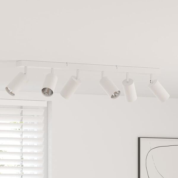 vidaXL Lubų prožektorius su prožektoriais Balta 73 x 6 x 16 cm metalas