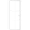 vidaXL Vidaus durys, baltos, 76x201,5cm, ESG stiklas ir aliuminis
