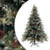 vidaXL Kalėdų eglutė su kankorėžiais, žalia/balta, 150cm, PVC ir PE