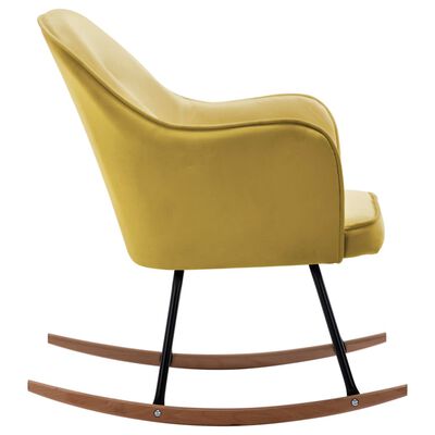 vidaXL Supama kėdė, garstyčių geltonos spalvos, aksomas
