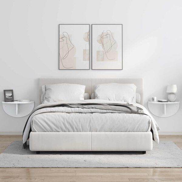 vidaXL Sieninė lentyna Auk&scaron;tai blizganti balta 48 x 24 x 24 cm