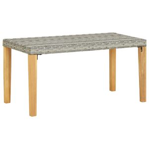 vidaXL Sodo suoliukas, pilkas, 120cm, poliratanas ir akacijos masyvas